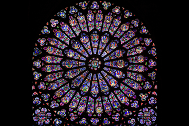 North rose window of Notre-Dame de Paris (ca 1250), Rayonnant Architecture. Photo Julie Ann Workman 
